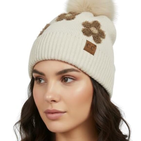 Ultra Soft Chenille Faux Fur Pom Pom Beanie Winter Ski Cap Fashion main image 5